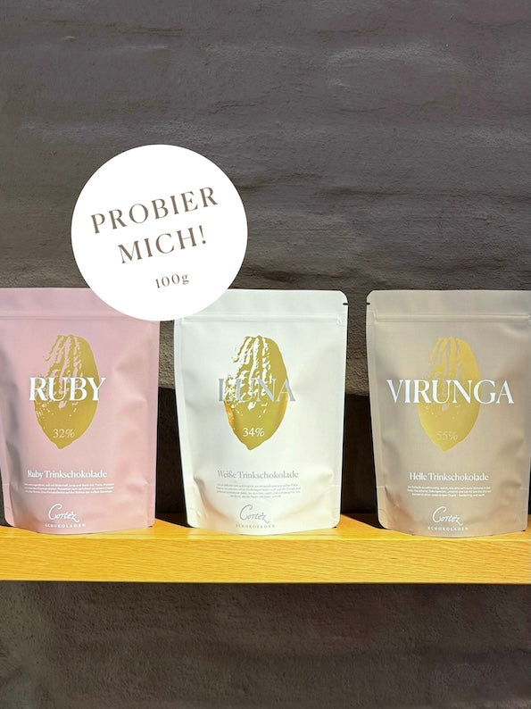 Die Sorten Ruby, Luna und Virunga im Zipbeutel, Button mit Hinweis 10% Rabatt.